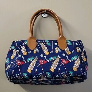 Vintage Canvas Golf Handbag Bright Color Retro Purse